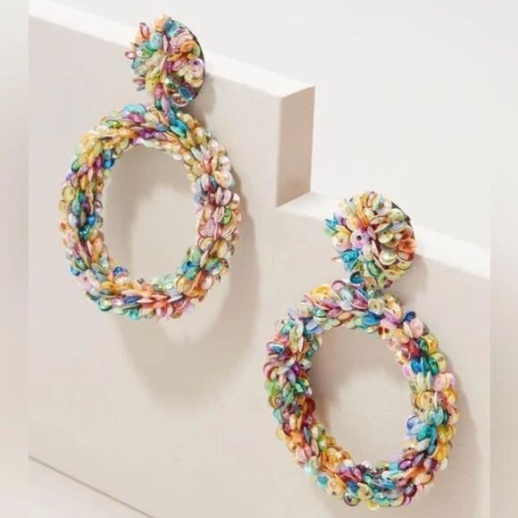 NWT Stella & Dot Oh Ya Sequins Pastel Earrings - Picture 2 of 4